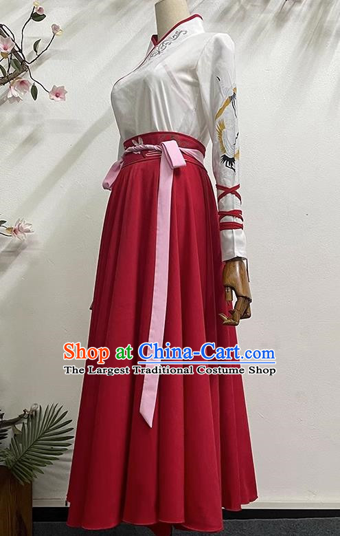 China Classical Dance Book Simple Simple Solid Color Elegant Long Skirt Practice Ancient Style Dance Costume