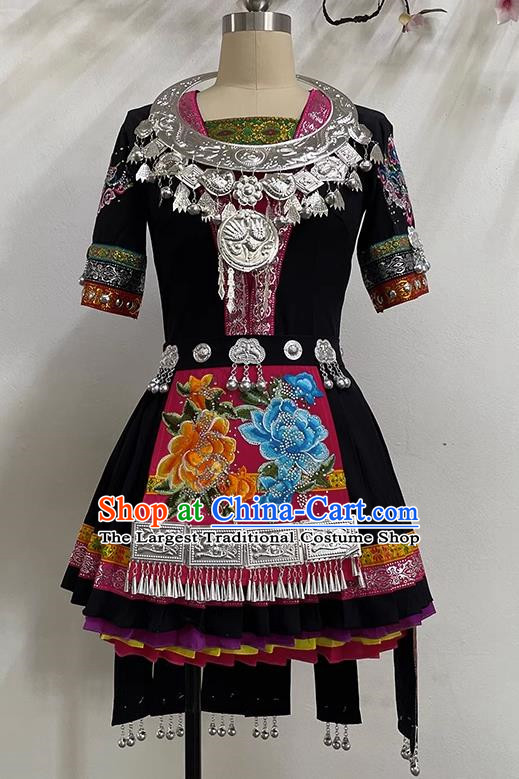 National Dance Costume Miao Golden Pheasant Dazzle Beauty Dance Costume Art Test Practice Folk Dance Costume Performance Costume