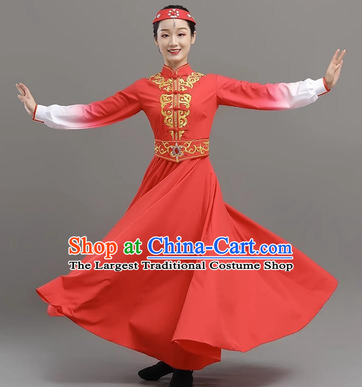 China Mongolian Performance Clothing Self Cultivation Ethnic Style Performance Clothing Elegant Big Swing Art Test Female Adult Dance Clothing