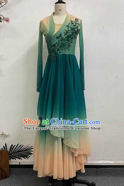 China Classical Dance Clothing Female Elegant Self Cultivation Large Skirt Gradient Color Performance Clothing Art Examination Clothing Performance Clothing