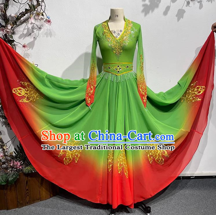 China Xinjiang Dance 540 Degree Art Test Large Swing Skirt Female Uyghur Performance Costume Stage Performance Costume Uyghur Dance Costume
