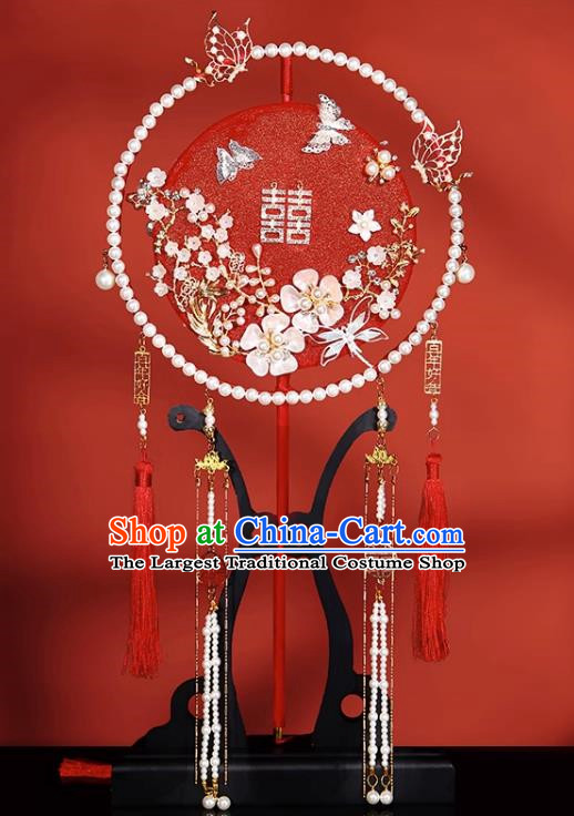 Round Fan Wedding Bride Xiuhexi Fan Out Wedding Fan Chinese Wedding Red