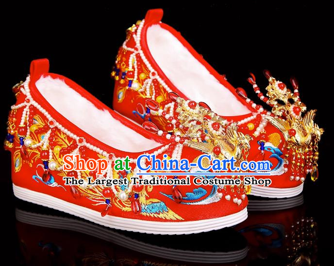 Xiuhe Wedding Shoes Zhenghong Phoenix Customized Chinese Style Bridal Embroidered Shoes