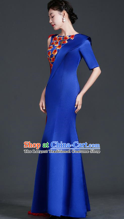 Chinese Design High End Mermaid Evening Dress Guzheng Adult Chorus Clothing Annual Meeting Dress Catwalk Costume