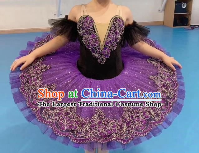 Professional Swan Lake Dance Performance Costumes Children Ballet Skirt Girls Tutu Skirt Lilac Sleeping Beauty Costumes