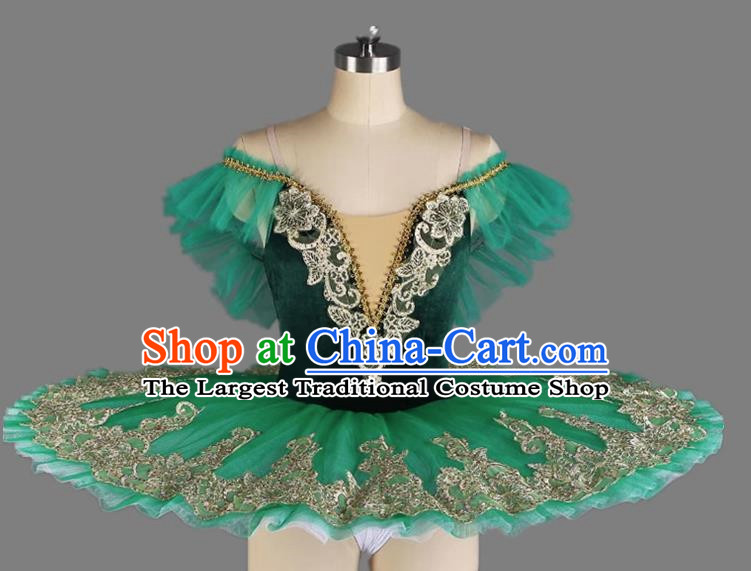 Ballet TUTU Skirt Children Emerald Little Swan Tutu Skirt Professional Girls Swan Lake Dance Costume