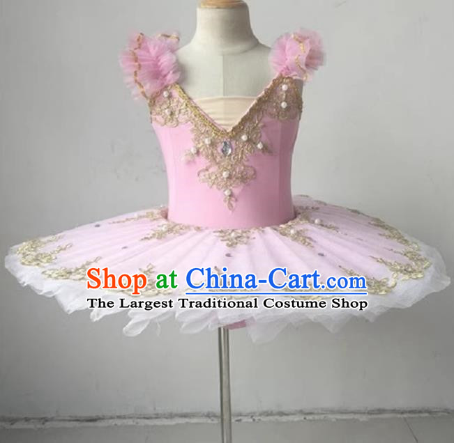 Pink Ballet Skirt TUTU Children Tutu Skirt Swan Lake Dance Sling Gauze Skirt Little Swan Female Performance Costume