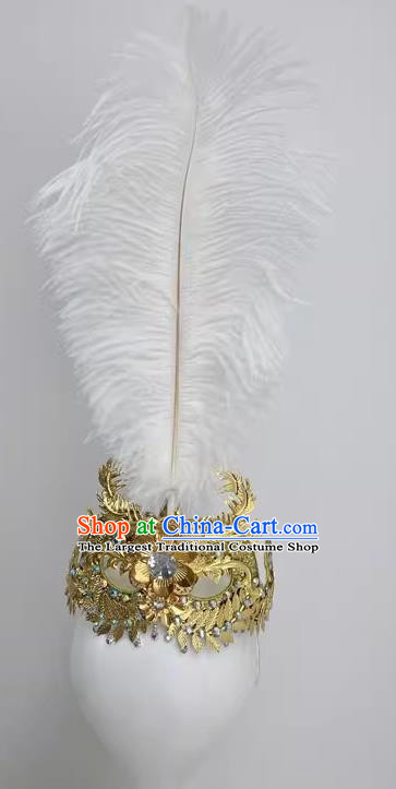 Golden Uighur Feather Dance Performance Headdress Female Xinjiang Uyghur Headdress