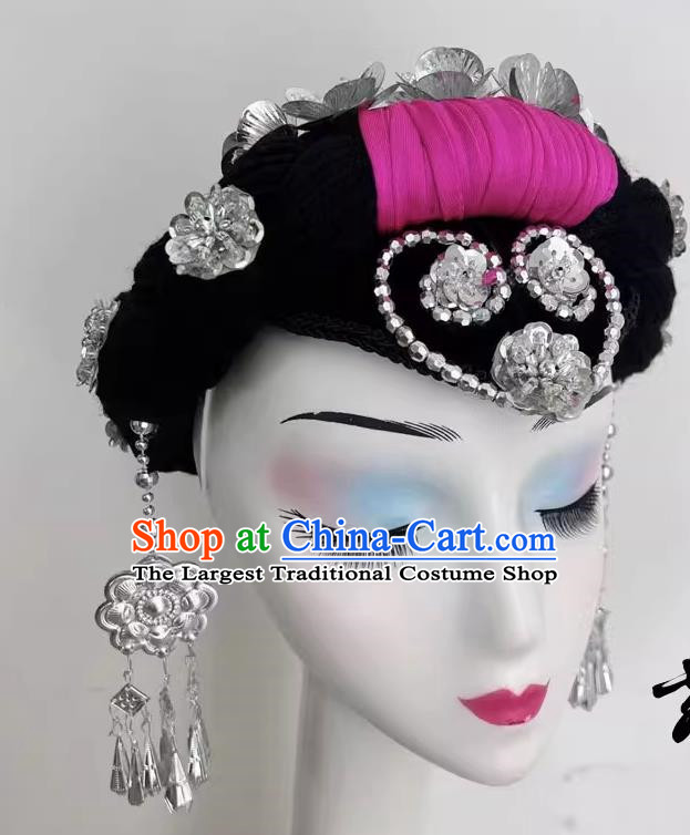 Performance Performance Headdress Yi Nationality Yao Nationality Yi Nationality Tujia Zhuang Nationality Yunshui Yiren Dance Headdress Silver Product Ethnic Style