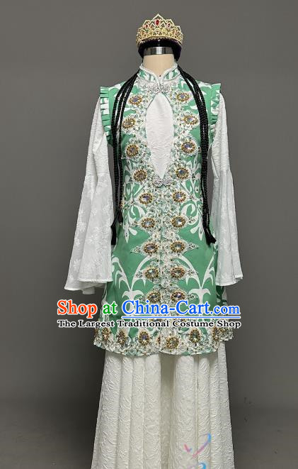 Hui Nationality Dance Costume Xinjiang Tianshan Girl Big Swing Skirt Female Minority Performance