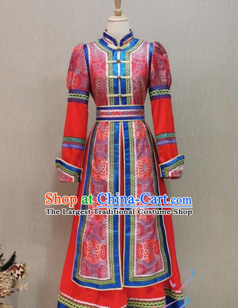 Female Mongolian Robe National Style Host Singing and Dancing Catwalk Mongolian Life Clothing