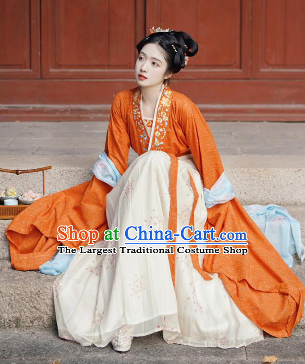 Song Dynasty Young Lady Costumes Traditional Woman Hanfu Set China TV Series Meng Hua Lu Ancient Princess Dresses