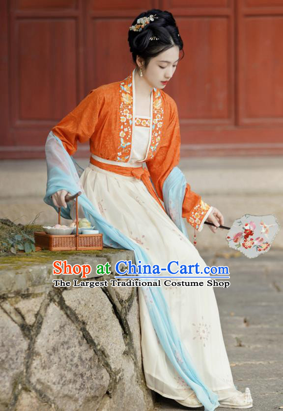 Song Dynasty Young Lady Costumes Traditional Woman Hanfu Set China TV Series Meng Hua Lu Ancient Princess Dresses