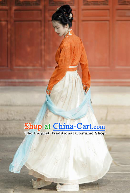 Song Dynasty Young Lady Costumes Traditional Woman Hanfu Set China TV Series Meng Hua Lu Ancient Princess Dresses