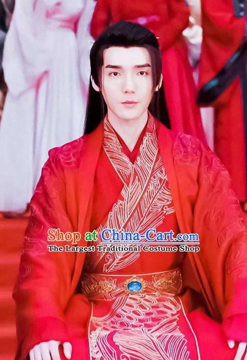 China Ancient Groom Costumes Traditional Wedding Garments TV Series Ms Cupid In Love Swordsman Chu Ye Red Clothing
