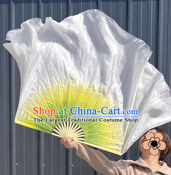 China Women Group Dancing Fan Handmade Yangko Dance Pure Silk Fan Classical Dance Folding Fan