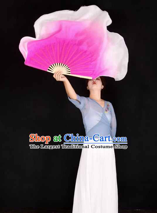 China Yangko Dance Pure Silk Fan Classical Dance Folding Fan Women Group Dancing Fan Handmade Jinghong Pink Fan