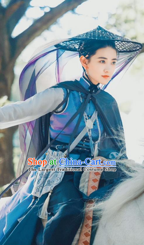 Wuxia TV Series Fei Hu Wai Zhuan Yuan Zi Yi Clothing China Ancient Heroic Woman Costumes Qing Dynasty Female Outfit