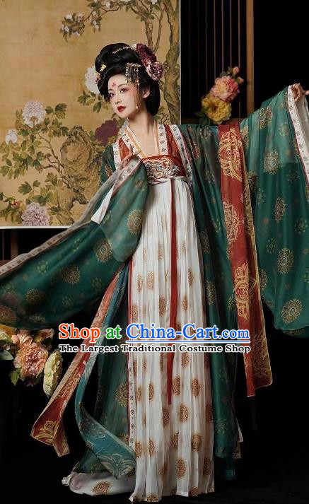 China Woman Red Hanfu Dress Tang Dynasty Imperial Consort Clothing Ancient Royal Empress Costumes