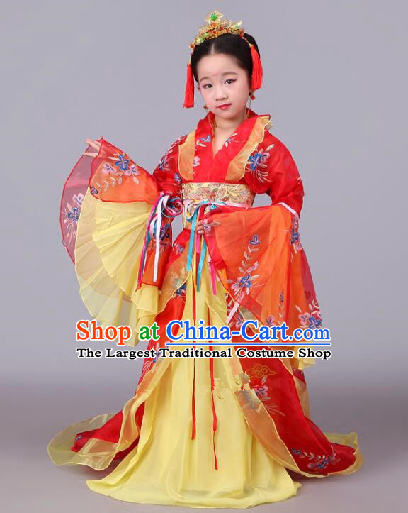 Chinese Tang Dynasty Princess Clothing Children Hanfu Dress Ancient Fairy Costumes