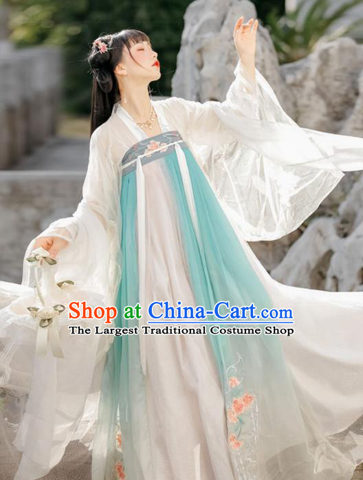 China Tang Dynasty Young Woman Costumes Ancient Royal Princess Clothing Traditional Hanfu Dress Ruqun