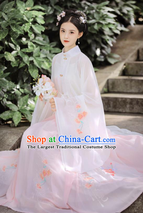 China Ancient Young Woman Clothing Traditional Hanfu Dress Ming Dynasty Rich Lady Costumes