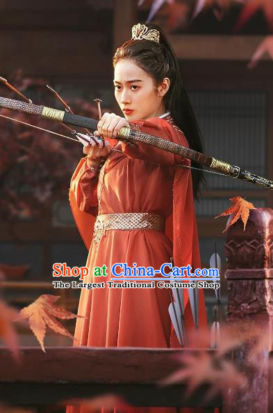 China Romantic TV Series New Life Begins Infanta Shangguan Jing Clothing Ancient Swordswoman Red Costumes