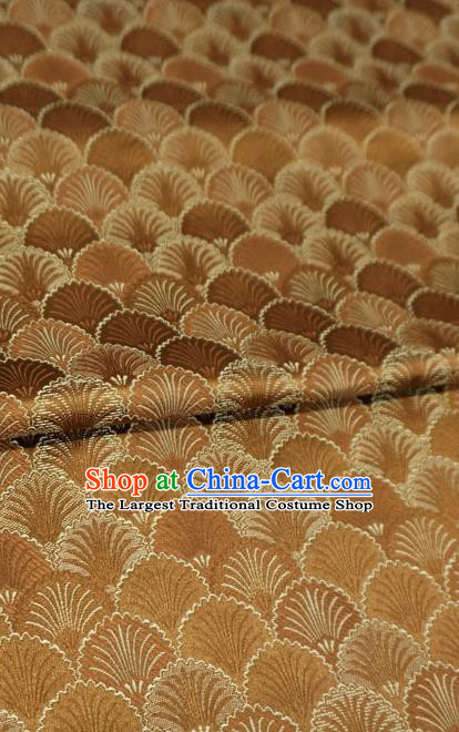 Brown China Classical Pine Needle Pattern Design Cloth Hanfu Drapery Traditional Brocade Fabric