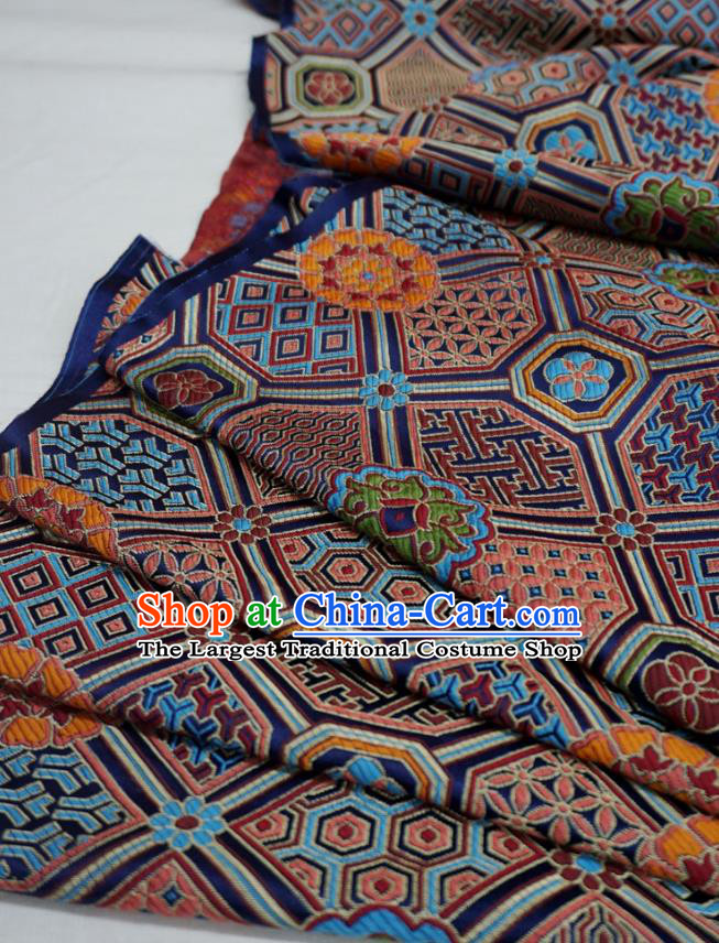 Dark Blue China Classical Lucky Pattern Design Cloth Tang Suit Drapery Traditional Brocade Fabric