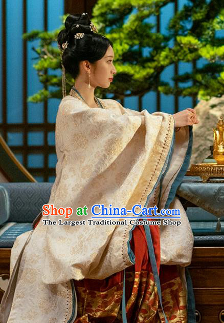 China Ancient Empress Garment Costumes Romantic TV Series New Life Begins Jin Chuan Princess Yuan Ying Clothing