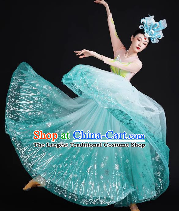 Opening Dance Big Swing Skirt Performance Costume Female Large Stage Singing Dancer Long Skirt Modern Dance Costume Dress