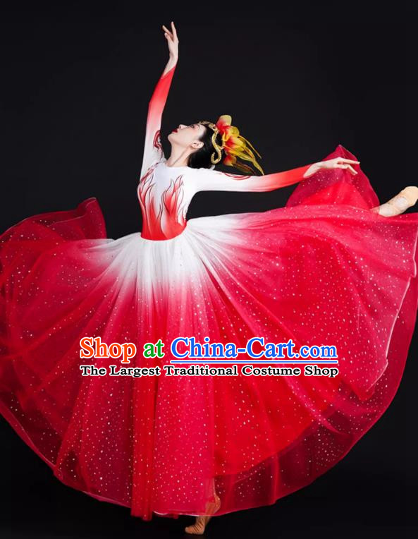 Spring Festival Gala Opening Dance Big Swing Skirt Women Chinese Style Costumes Modern Dance Costumes Song Dancer In The Lights