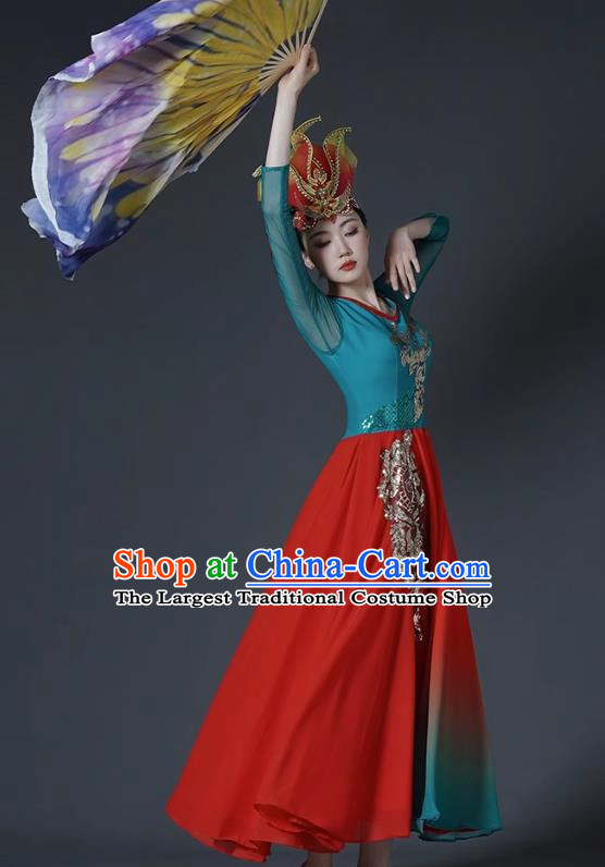Classical Dance Costume Female Chinese Style Opening Dance Big Swing Skirt Singing and Dancing Performance Costume Modern Chorus Long Skirt