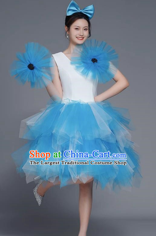 Modern Dance Costumes Fashion Dancer Costumes Opening Dance Costumes Fluffy Chorus Square Dance Dresses