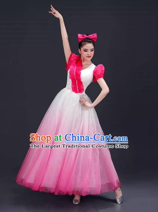 Opening Dance Big Swing Skirt Performance Costume Female Dance Costume Song and Dance Dress Modern Stage Long Skirt