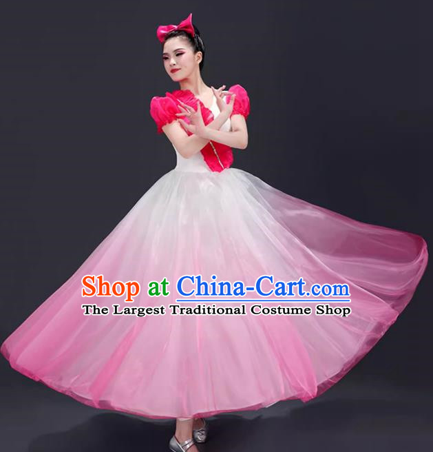 Opening Dance Big Swing Skirt Performance Costume Female Dance Costume Song and Dance Dress Modern Stage Long Skirt