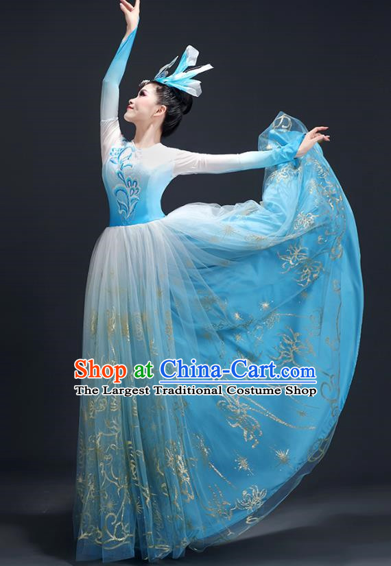 Opening Dance Big Swing Skirt Performance Costume Female Large Stage Chorus Modern Dance Costume Song Dance Dress