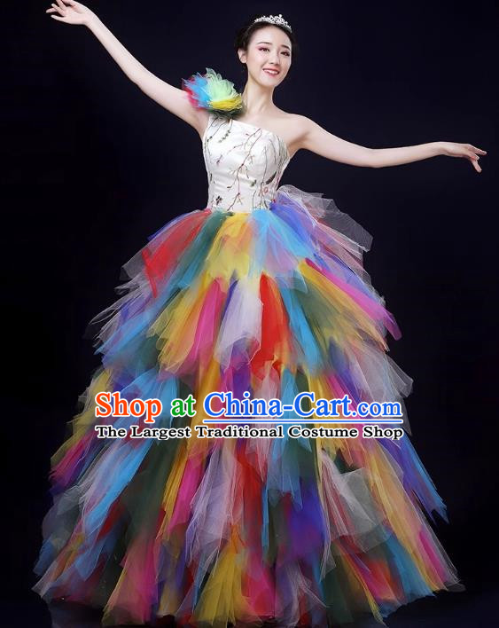 Opening Dance Large Swing Skirt Modern Dance Performance Costume Female Atmospheric Stage Chorus Singing Dance Performance Long Skirt