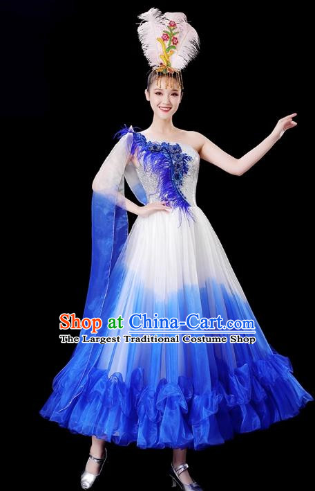 Opening Dance Big Swing Skirt Performance Costume Female Singer Dancer Big Skirt Classical Dance Costume Modern Long Skirt