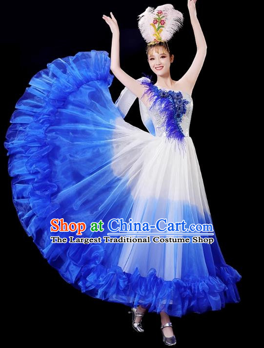 Opening Dance Big Swing Skirt Performance Costume Female Singer Dancer Big Skirt Classical Dance Costume Modern Long Skirt