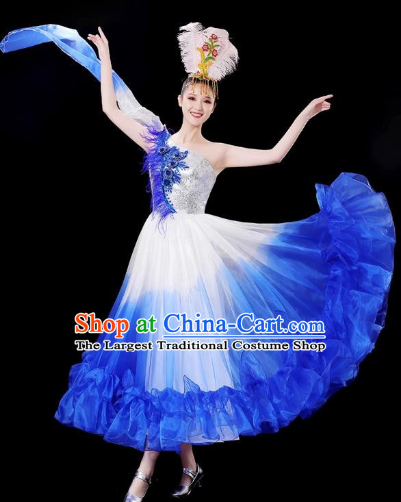 Opening Dance Big Swing Skirt Performance Costume Female Singer Dancer Big Skirt Classical Dance Costume Modern Long Skirt