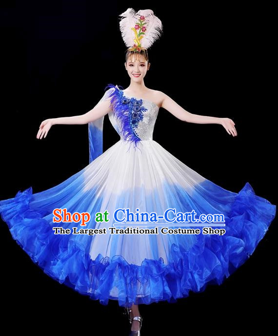 Opening Dance Big Swing Skirt Performance Costume Female Singer Dancer Big Skirt Classical Dance Costume Modern Long Skirt