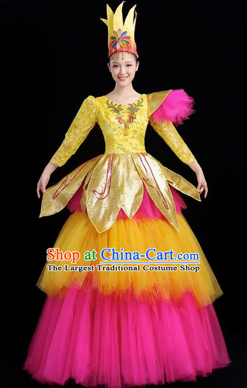 Opening Dance Big Swing Skirt Spring Festival Evening Stage Dance Costume Modern Dance Big Skirt Performance Costume Female