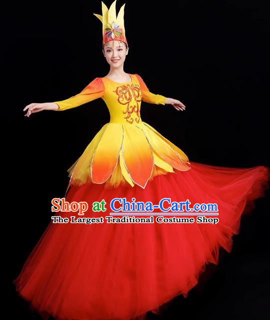 Opening Dance Big Swing Skirt Performance Costume Female Modern Dance Costume Long Skirt Singing Dancer Big Skirt