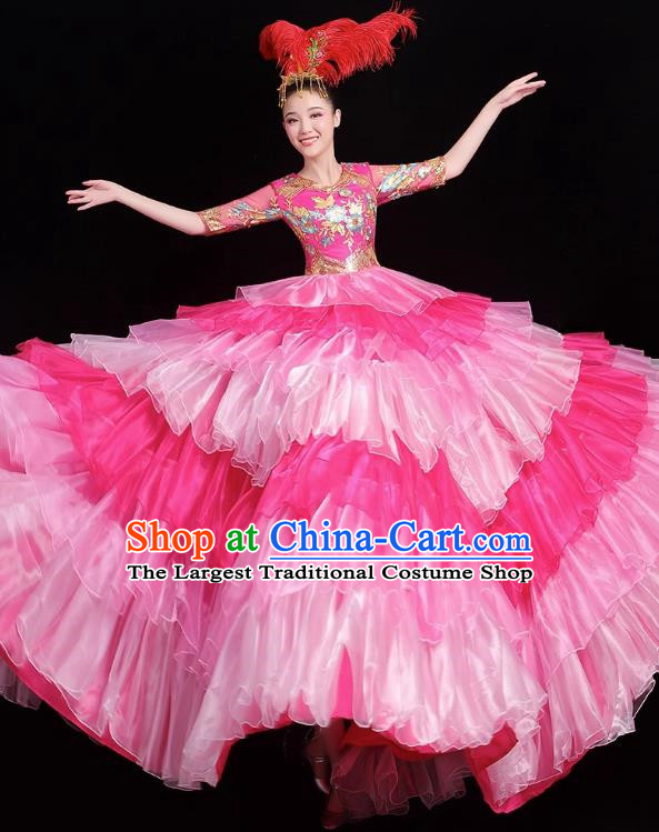 Opening Dance Big Swing Skirt Performance Costume Female Big Skirt Classical Dance Costume Modern Dance Long Skirt