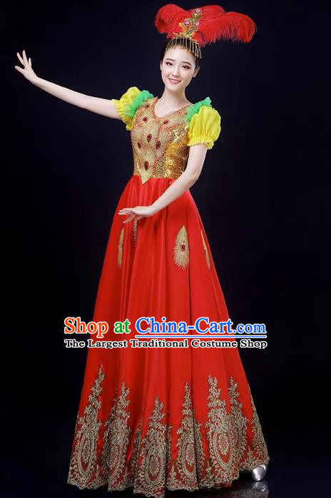 Opening Dance Big Swing Skirt Performance Costume Large Stage Classical Dance Costume Female Modern Dance Song Dancer Dress