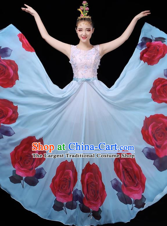 Opening Dance Big Swing Skirt Performance Costume Female Classical Dance Costume Large Stage Modern Chorus