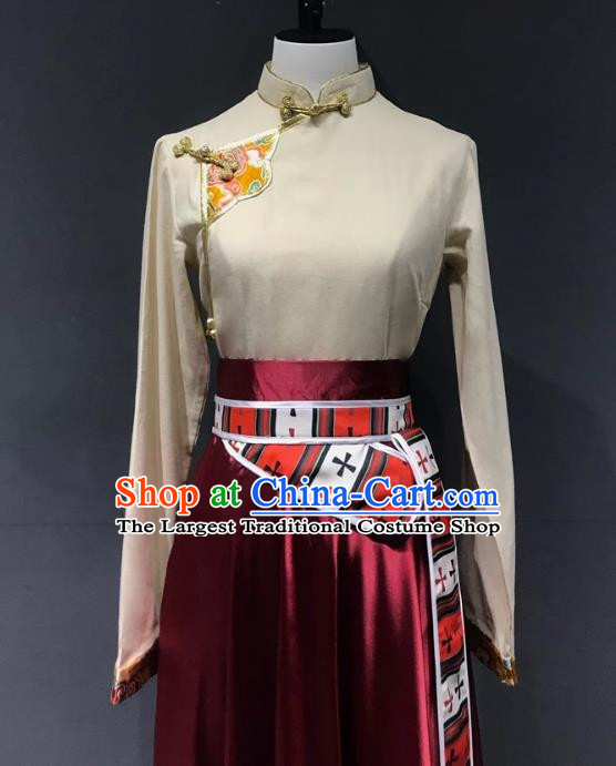 Tibetan Clothing Women Chinese Minority Style Practice Clothing Grade Examination Clothing