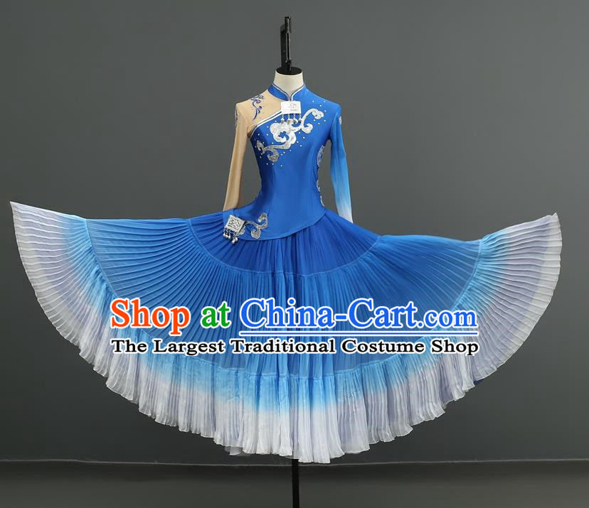 Taoli Cup Repertoire Yi Women Dance Costume Yunshui Yiren Ethnic Style Test Large Skirt Performance Costume