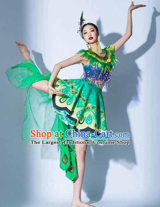 Green Parade Performance Costumes Women Group Performance Costumes Opening Dance Song Dance Performance Costume Female Tutu Skirt